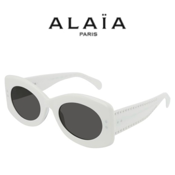 Alaia semi-cat eye white acetate sunglasses NEW